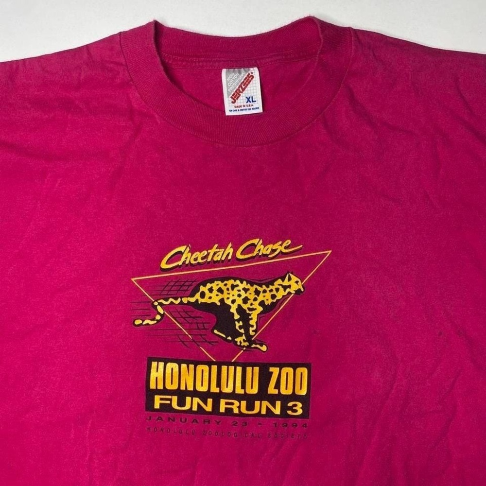 Vintage 90s 1994 Honolulu Hawaii Zoo - CHEETAH CHASE Fun‎ Run Shirt XL